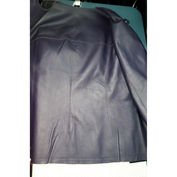 Chico's Reversible Leather & Shiny Plum Purple Snake Skin Jacket NWT Sz XL 3 - Picture 8 of 12